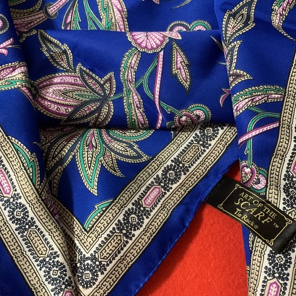 Tie Rack Accessories - Tie Rack ‘Art of the Scarf’ poly, made in Italy, royal blue paisley 40”sq
